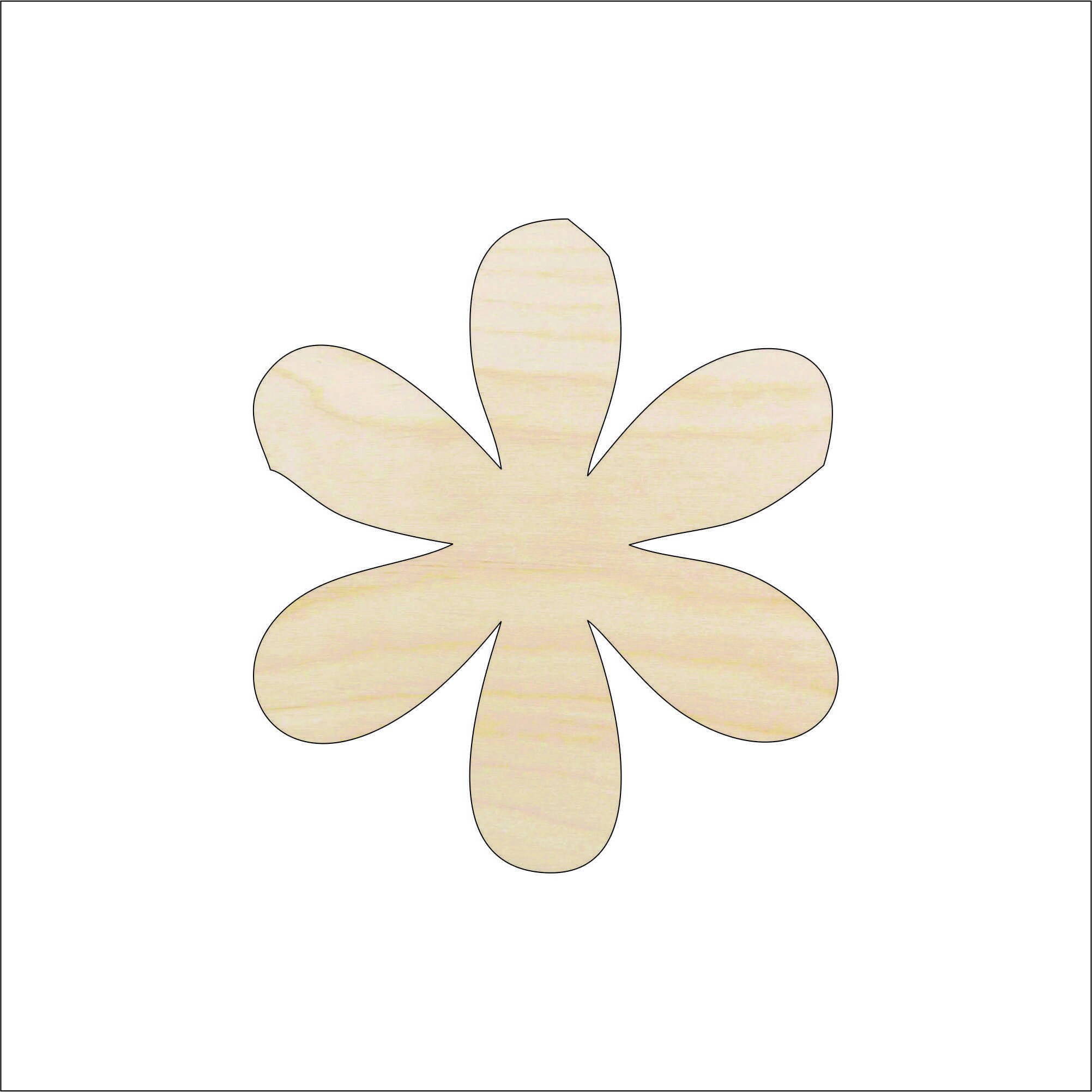 Flower - Laser Cut Out Unfinished Wood Craft Shape FLR64 Flower - Laser Cut Out Unfinished Wood Craft Shape FLR64