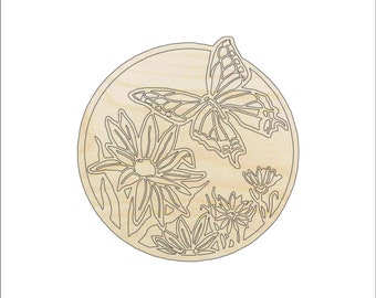Scene Butterfly - Laser Cut Out Unfinished Wood Craft Shape BUG19 Scene Butterfly - Laser Cut Out Unfinished Wood Craft Shape BUG19