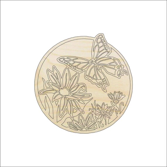 Scene Butterfly - Laser Cut Out Unfinished Wood Craft Shape BUG19 Scene Butterfly - Laser Cut Out Unfinished Wood Craft Shape BUG19
