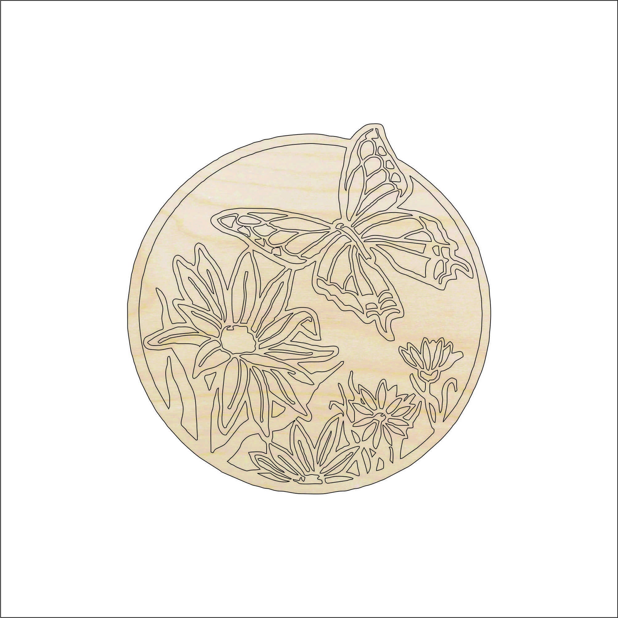 Scene Butterfly - Laser Cut Out Unfinished Wood Craft Shape BUG19 Scene Butterfly - Laser Cut Out Unfinished Wood Craft Shape BUG19