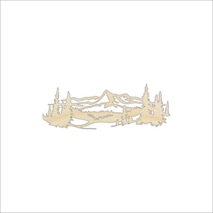 Scene Mountain - Laser Cut Out Unfinished Wood Craft Shape XTR86 Scene Mountain - Laser Cut Out Unfinished Wood Craft Shape XTR86