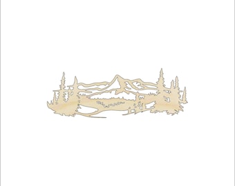 Scene Mountain - Laser Cut Out Unfinished Wood Craft Shape XTR86 Scene Mountain - Laser Cut Out Unfinished Wood Craft Shape XTR86