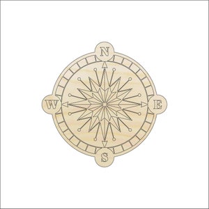 Compass - Laser Cut Out Unfinished Wood Craft Shape TRP68 Compass - Laser Cut Out Unfinished Wood Craft Shape TRP68