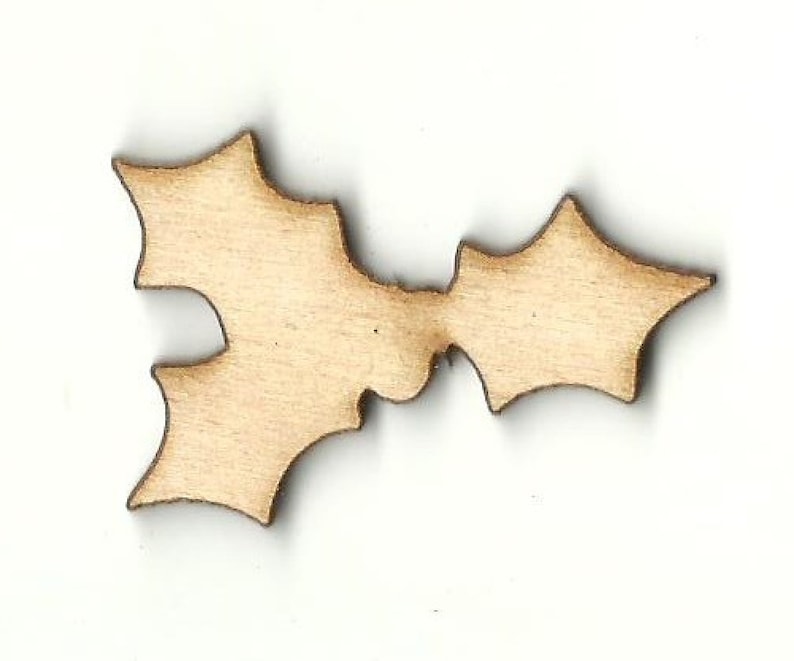Holly /& Berries Laser Cut Out Unfinished Wood Shape Craft Supply XMS74