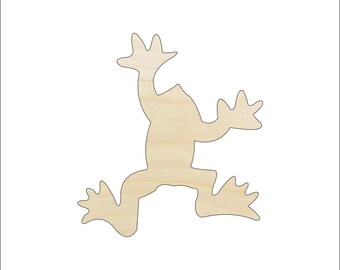 Frog - Laser Cut Out Unfinished Wood Craft Shape FRG22 Frog - Laser Cut Out Unfinished Wood Craft Shape FRG22