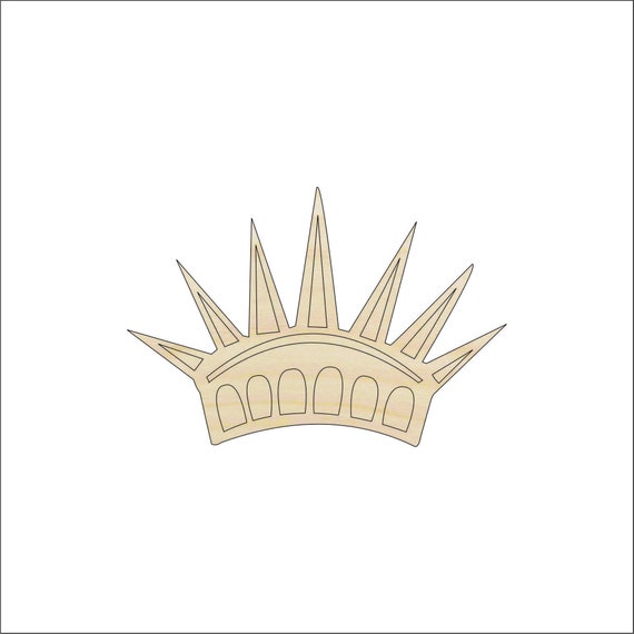 Crown Statue of Liberty - Laser Cut Out Unfinished Wood Craft Shape 4TH6 Crown Statue of Liberty - Laser Cut Out Unfinished Wood Craft Shape 4TH6