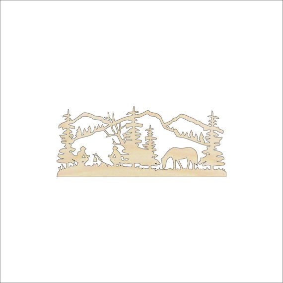 Scene Cowboy - Laser Cut Out Unfinished Wood Craft Shape HRS60 Scene Cowboy - Laser Cut Out Unfinished Wood Craft Shape HRS60