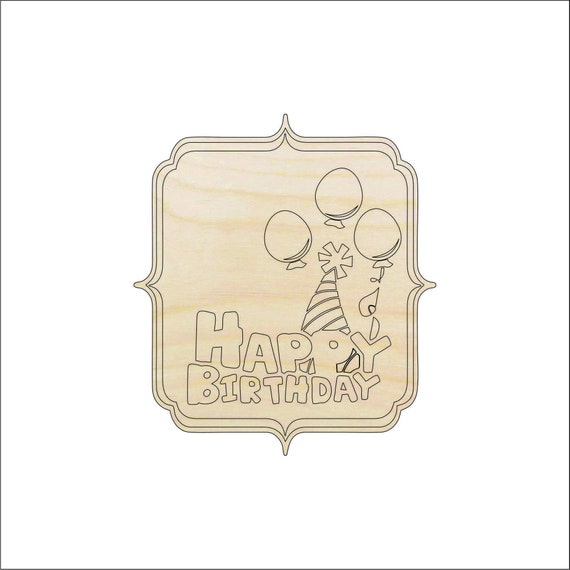 Sign Birthday - Laser Cut Out Unfinished Wood Craft Shape XTR71 Sign Birthday - Laser Cut Out Unfinished Wood Craft Shape XTR71