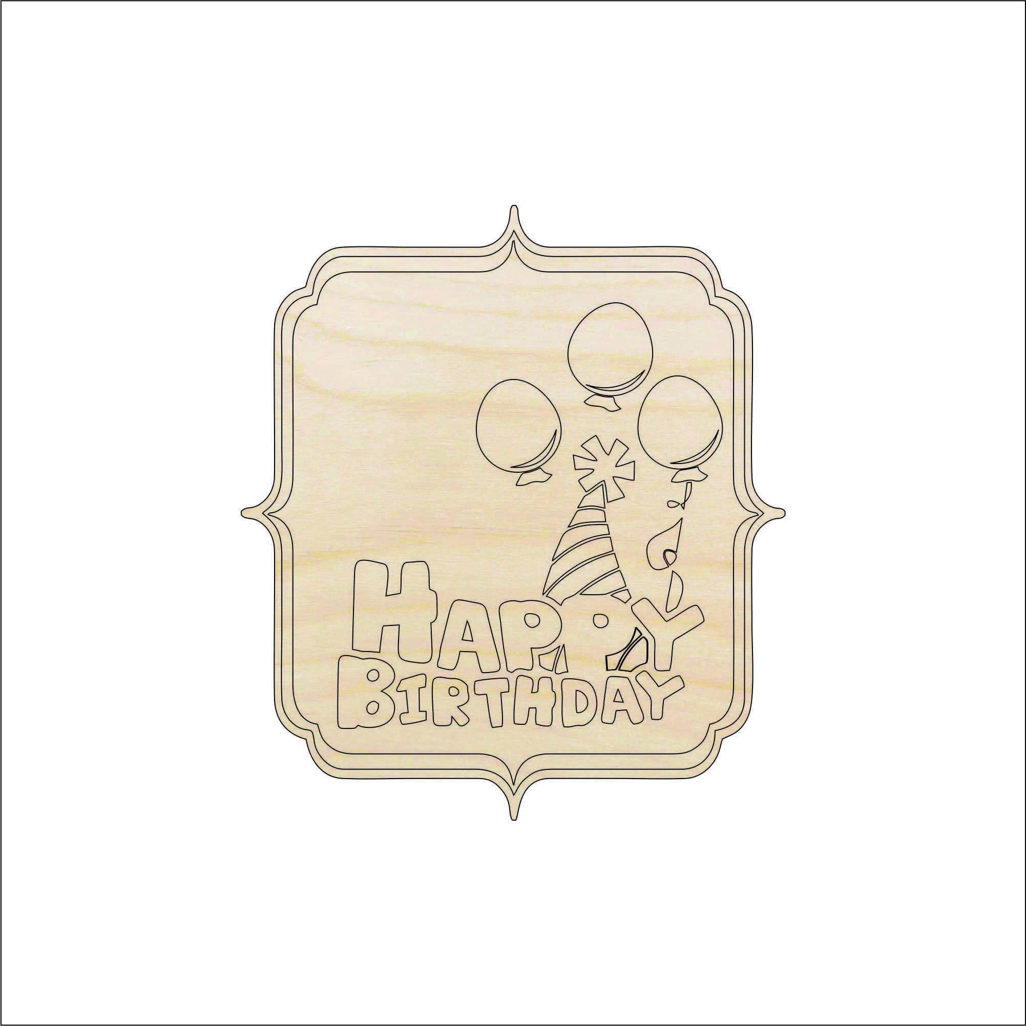 Sign Birthday - Laser Cut Out Unfinished Wood Craft Shape XTR71 Sign Birthday - Laser Cut Out Unfinished Wood Craft Shape XTR71