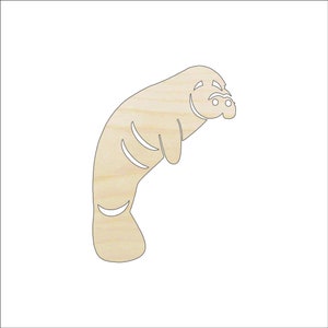 Manatee - Laser Cut Out Unfinished Wood Craft Shape SEA165 Manatee - Laser Cut Out Unfinished Wood Craft Shape SEA165