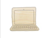 School Computer - Laser Cut Out Unfinished Wood Craft Shape SCL26 School Computer - Laser Cut Out Unfinished Wood Craft Shape SCL26