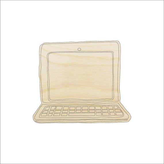 School Computer - Laser Cut Out Unfinished Wood Craft Shape SCL26 School Computer - Laser Cut Out Unfinished Wood Craft Shape SCL26