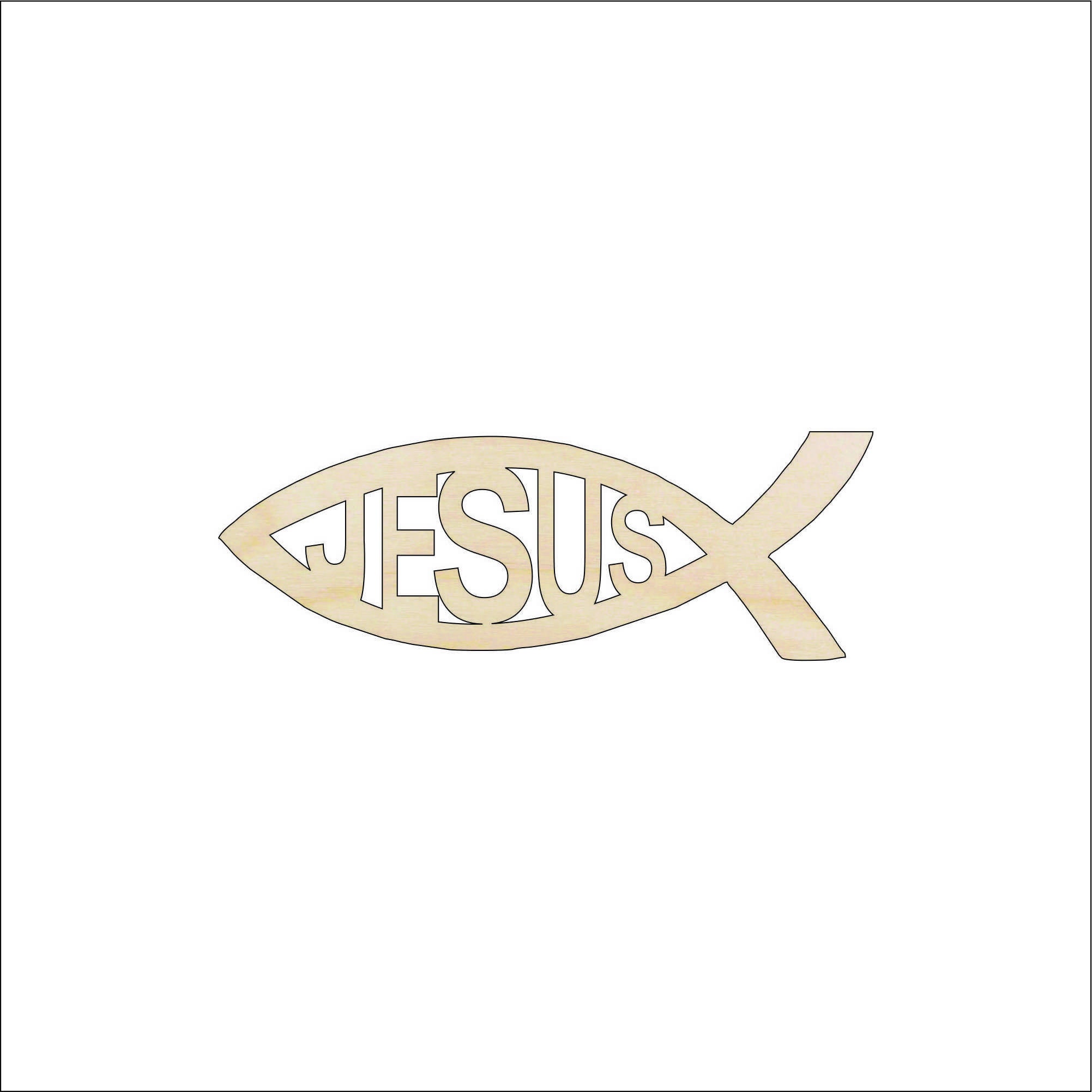 Fish Religious - Laser Cut Out Unfinished Wood Craft Shape REL86 Fish Religious - Laser Cut Out Unfinished Wood Craft Shape REL86
