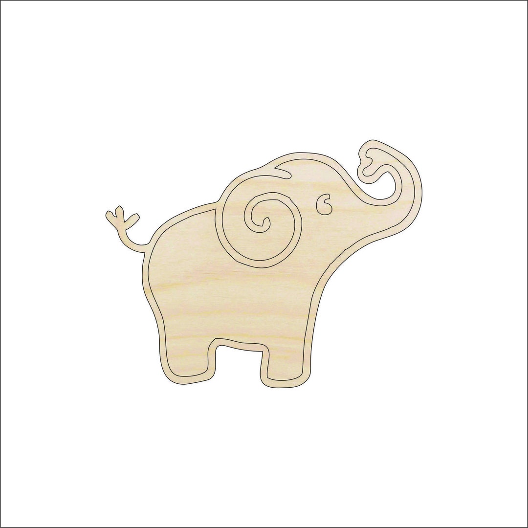 Elephant - Laser Cut Out Unfinished Wood Craft Shape ELE32 Elephant - Laser Cut Out Unfinished Wood Craft Shape ELE32