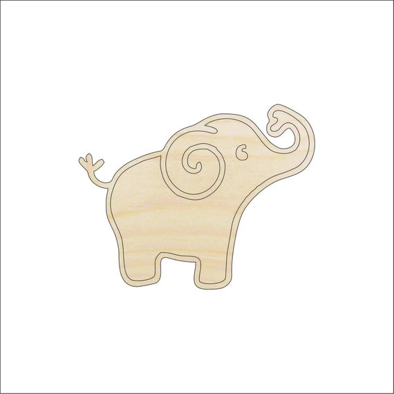 Elephant - Laser Cut Out Unfinished Wood Craft Shape ELE32 Elephant - Laser Cut Out Unfinished Wood Craft Shape ELE32
