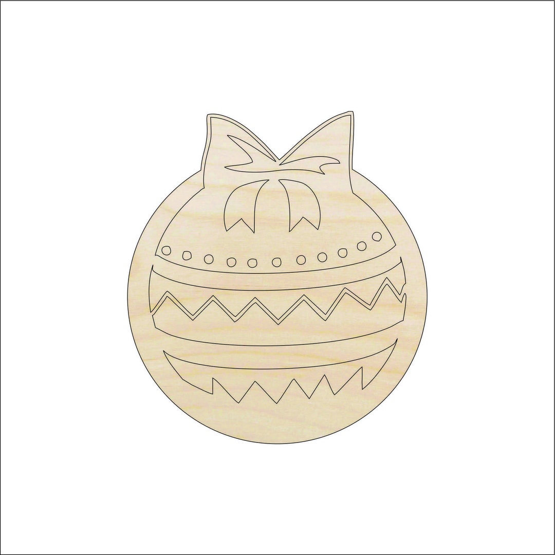 Bauble - Laser Cut Out Unfinished Wood Craft Shape XMS56 Bauble - Laser Cut Out Unfinished Wood Craft Shape XMS56