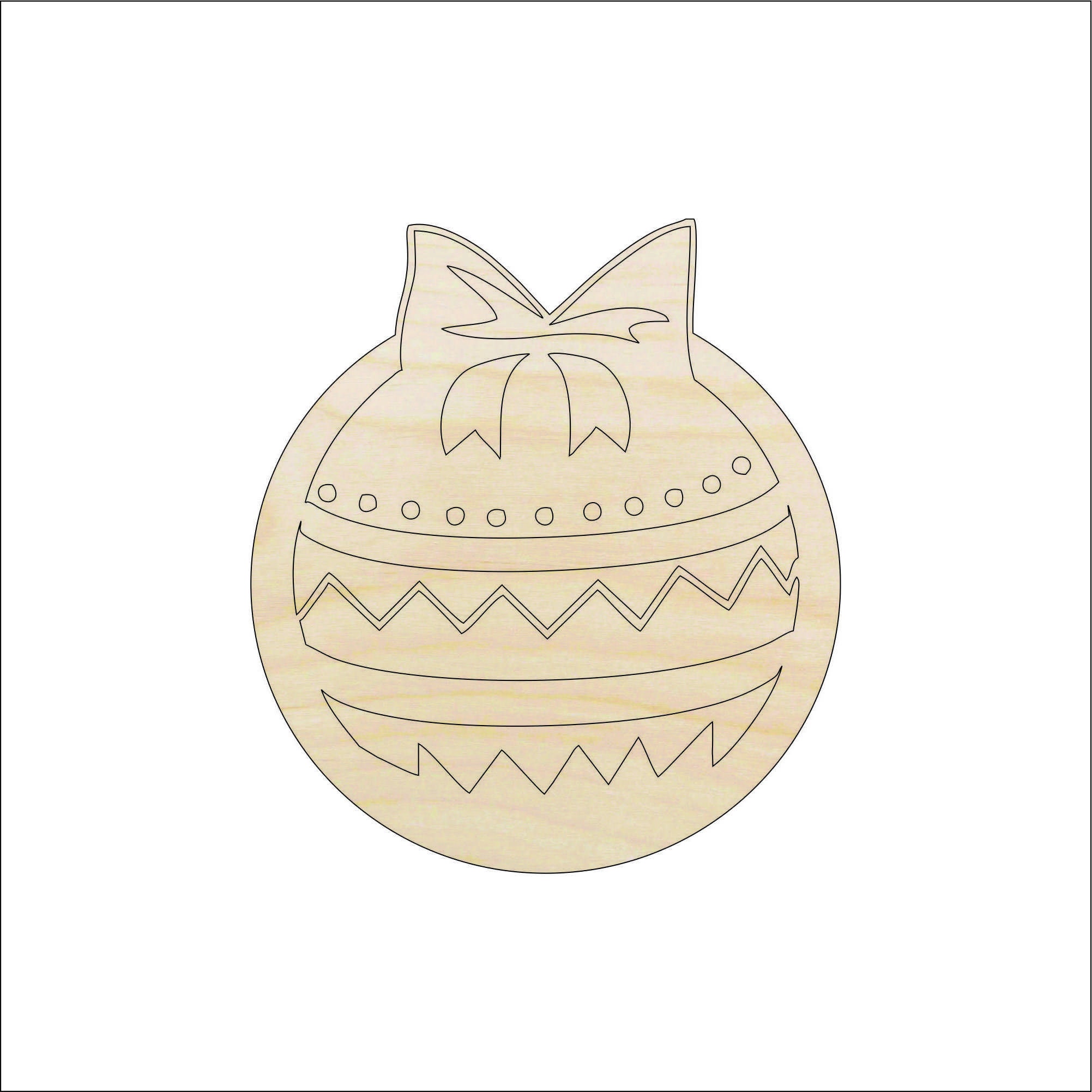 Bauble - Laser Cut Out Unfinished Wood Craft Shape XMS56 Bauble - Laser Cut Out Unfinished Wood Craft Shape XMS56
