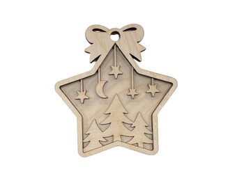 3D Ornament Cat & Dog 3 Pieces Laser Cut Out Unfinished ORN82 3D Ornament Cat & Dog 3 Pieces Laser Cut Out Unfinished ORN82