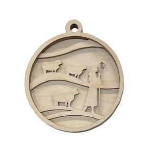 3D Ornament Nativity 3 Pieces Laser Cut Out Unfinished ORN22 3D Ornament Nativity 3 Pieces Laser Cut Out Unfinished ORN22