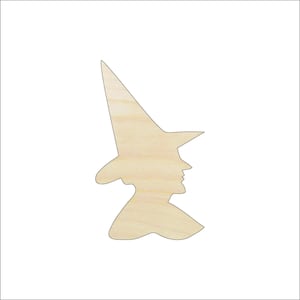 Witch Bust - Laser Cut Out Unfinished Wood Shape Craft Supply FAL146