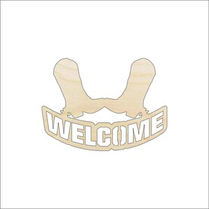 Sign Welcome Cowboy - Laser Cut Out Unfinished Wood Craft Shape SGN11 Sign Welcome Cowboy - Laser Cut Out Unfinished Wood Craft Shape SGN11