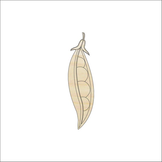 Food Pea Pod - Laser Cut Out Unfinished Wood Craft Shape FOD145 Food Pea Pod - Laser Cut Out Unfinished Wood Craft Shape FOD145