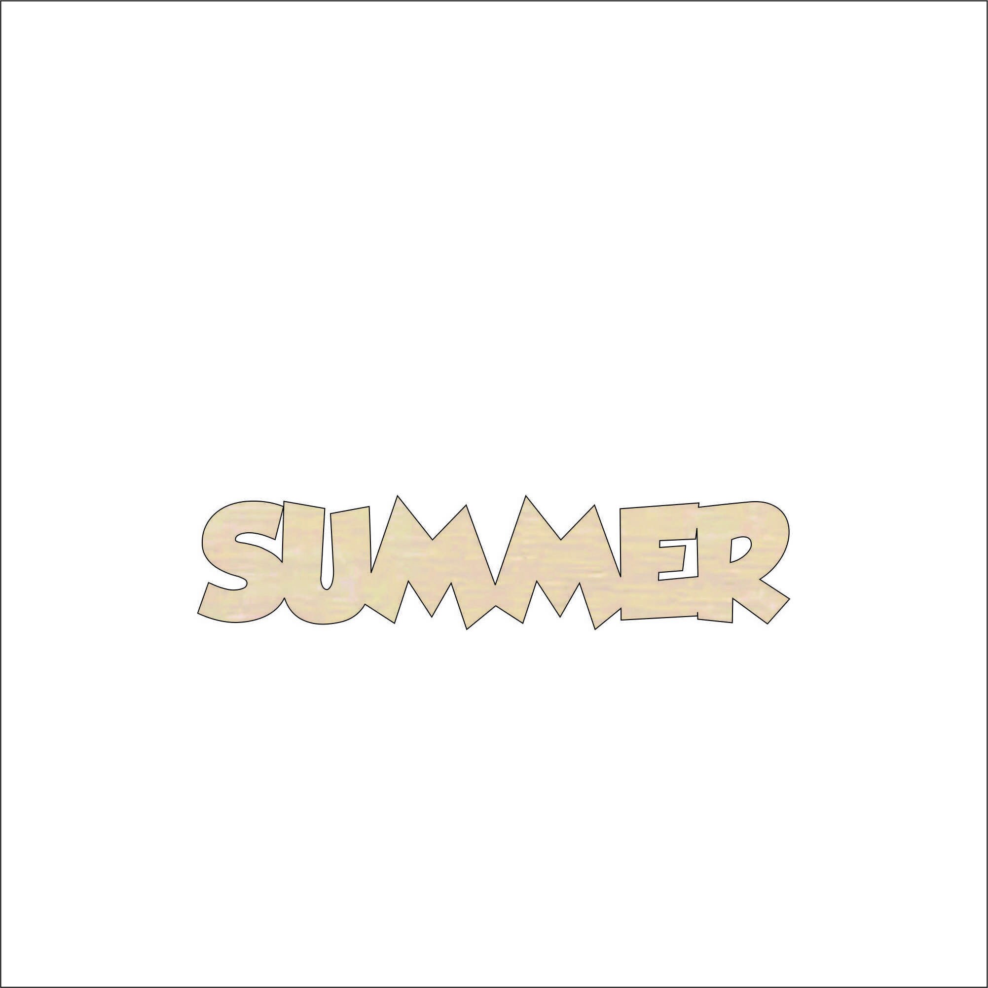 Word Summer - Laser Cut Out Unfinished Wood Craft Shape WRD82 Word Summer - Laser Cut Out Unfinished Wood Craft Shape WRD82