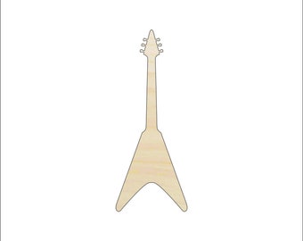 Music Guitar - Laser Cut Out Unfinished Wood Craft Shape MSC3 Music Guitar - Laser Cut Out Unfinished Wood Craft Shape MSC3