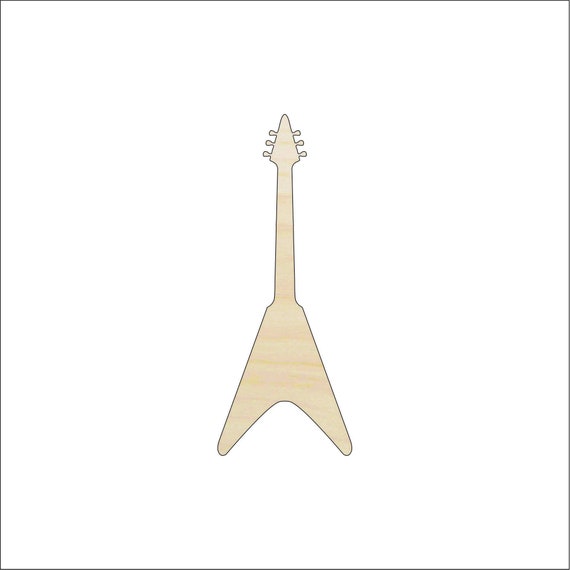 Music Guitar - Laser Cut Out Unfinished Wood Craft Shape MSC3 Music Guitar - Laser Cut Out Unfinished Wood Craft Shape MSC3