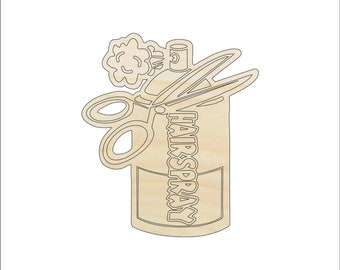 Beauty Hair Spray - Laser Cut Out Unfinished Wood Craft Shape BTY9 Beauty Hair Spray - Laser Cut Out Unfinished Wood Craft Shape BTY9