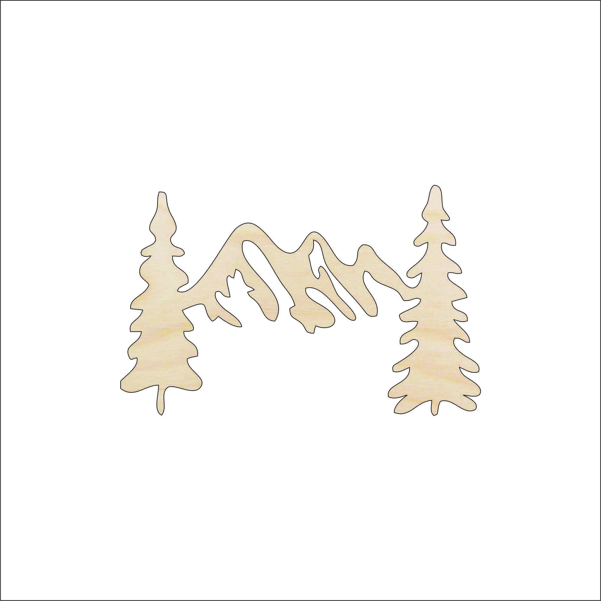 Landscape - Laser Cut Out Unfinished Wood Craft Shape TRE76 Landscape - Laser Cut Out Unfinished Wood Craft Shape TRE76