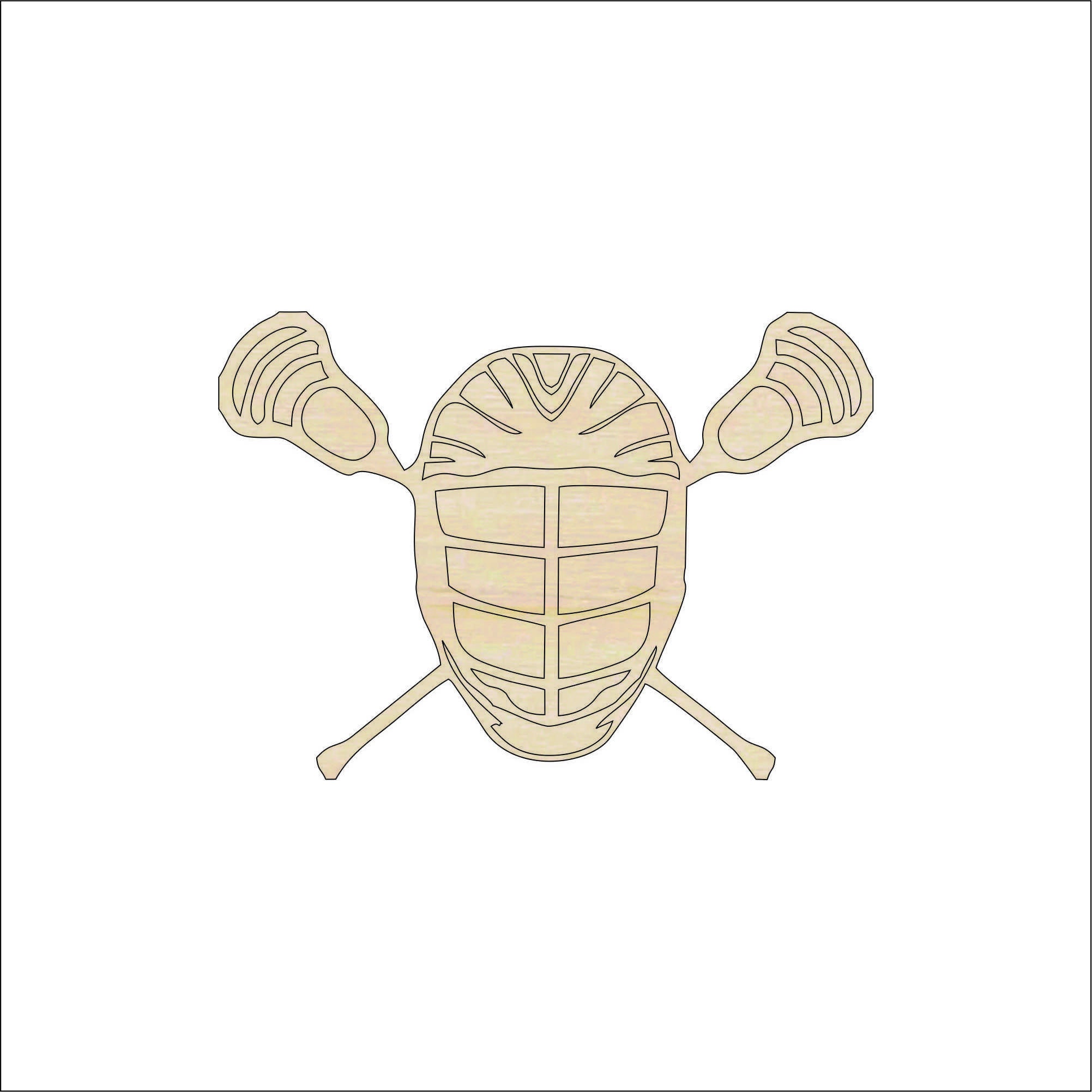 Hockey  Mask and Sticks- Laser Cut Out Unfinished Wood Shape Craft Supply SPT394