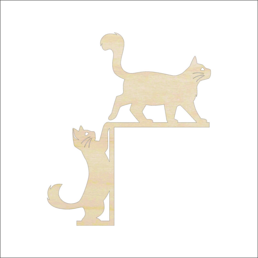 Shelf Sitter Cat - Laser Cut Out Unfinished Wood Craft Shape SHLF20 Shelf Sitter Cat - Laser Cut Out Unfinished Wood Craft Shape SHLF20