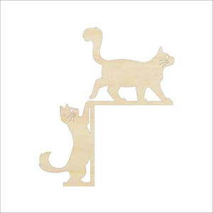 Shelf Sitter Cat - Laser Cut Out Unfinished Wood Craft Shape SHLF20 Shelf Sitter Cat - Laser Cut Out Unfinished Wood Craft Shape SHLF20