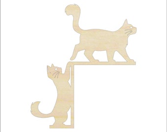 Shelf Sitter Cat - Laser Cut Out Unfinished Wood Craft Shape SHLF20 Shelf Sitter Cat - Laser Cut Out Unfinished Wood Craft Shape SHLF20