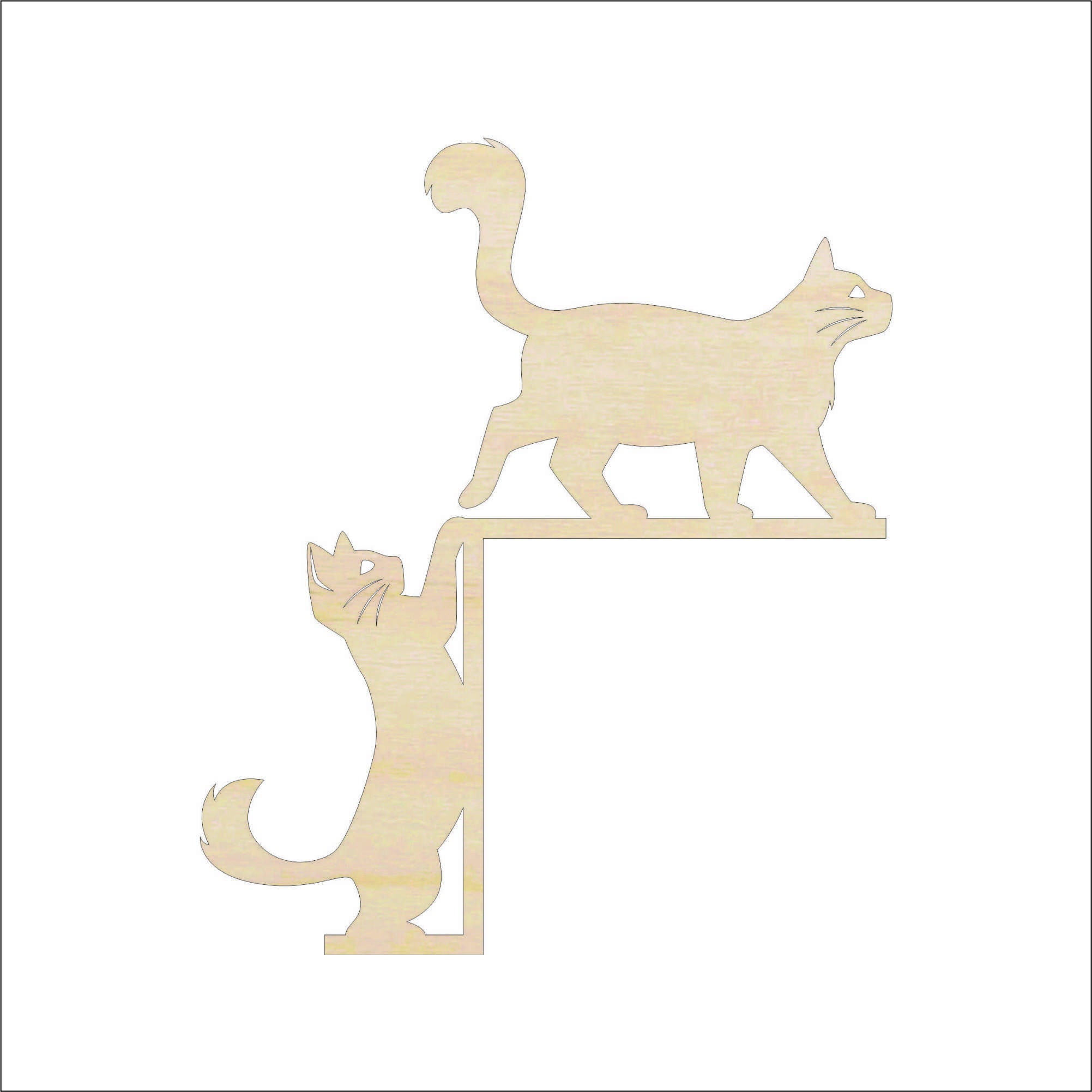 Shelf Sitter Cat - Laser Cut Out Unfinished Wood Craft Shape SHLF20 Shelf Sitter Cat - Laser Cut Out Unfinished Wood Craft Shape SHLF20
