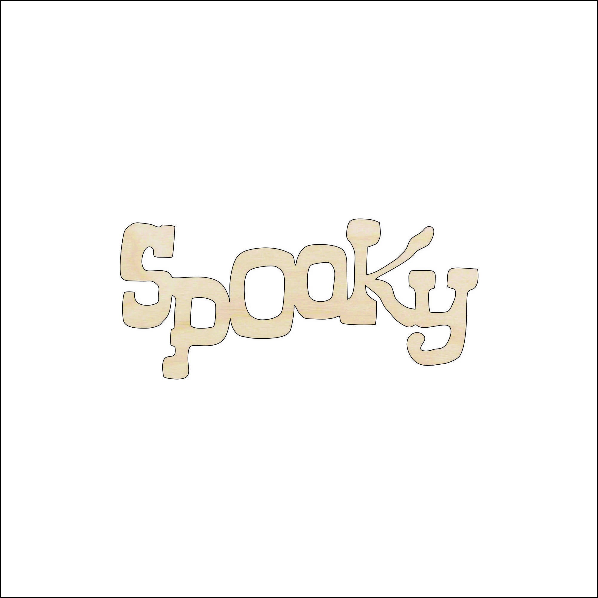 Word Spooky - Laser Cut Out Unfinished Wood Craft Shape FAL50 Word Spooky - Laser Cut Out Unfinished Wood Craft Shape FAL50