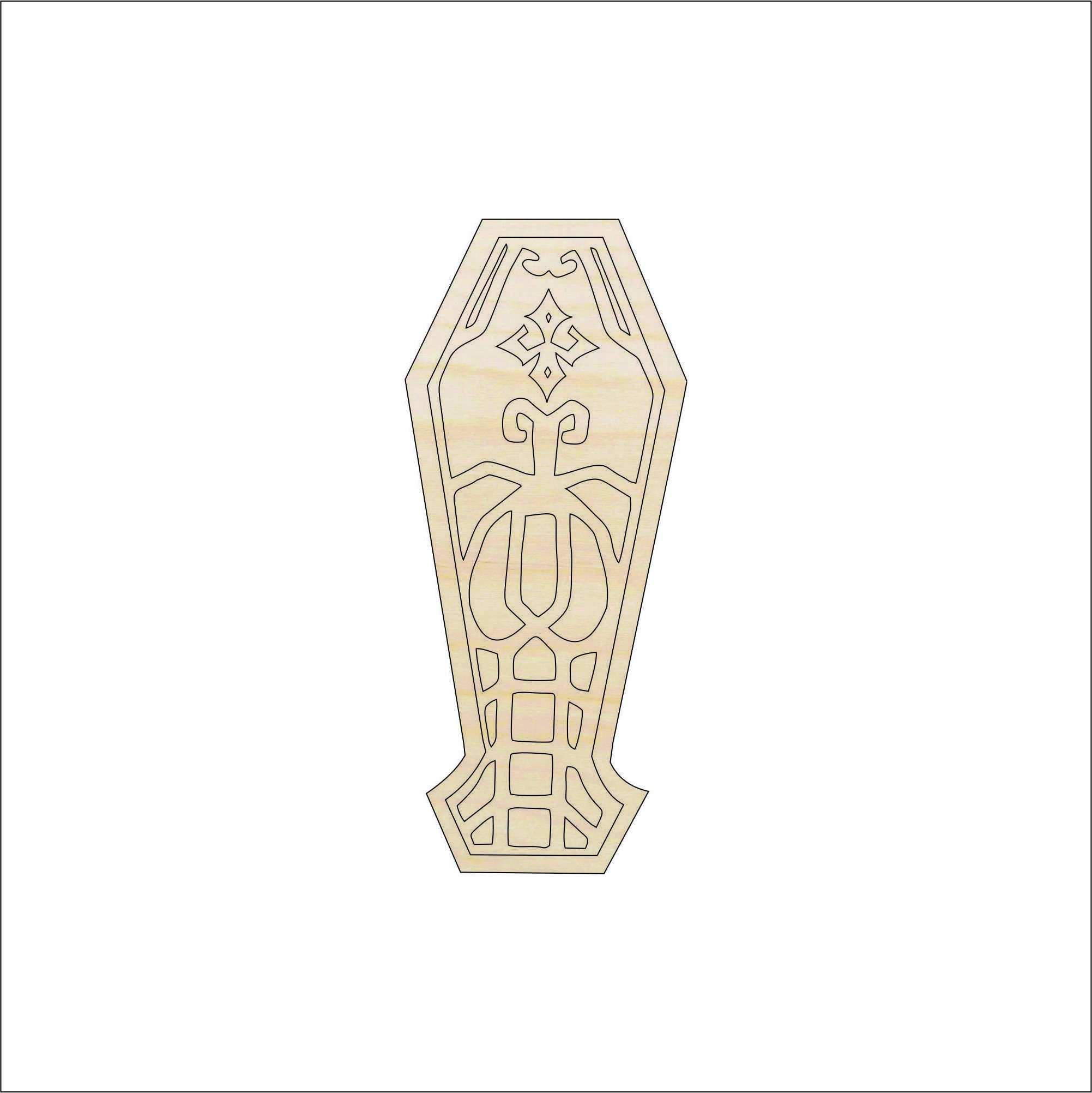 Coffin - Laser Cut Out Unfinished Wood Craft Shape FAL53 Coffin - Laser Cut Out Unfinished Wood Craft Shape FAL53