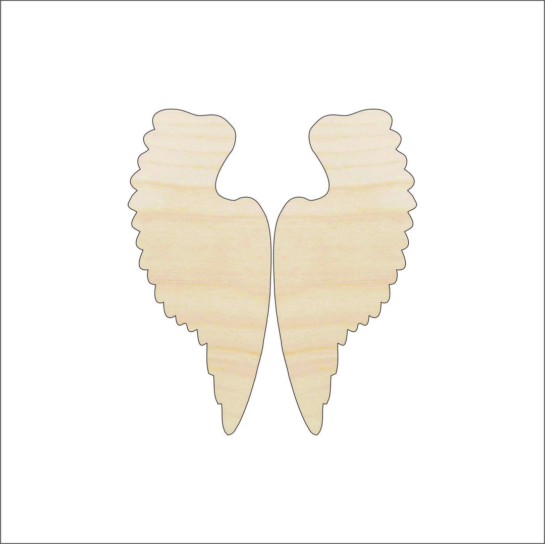 Wing - Laser Cut Out Unfinished Wood Craft Shape WNG3 Wing - Laser Cut Out Unfinished Wood Craft Shape WNG3