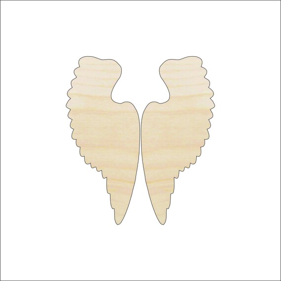 Wing - Laser Cut Out Unfinished Wood Craft Shape WNG3 Wing - Laser Cut Out Unfinished Wood Craft Shape WNG3