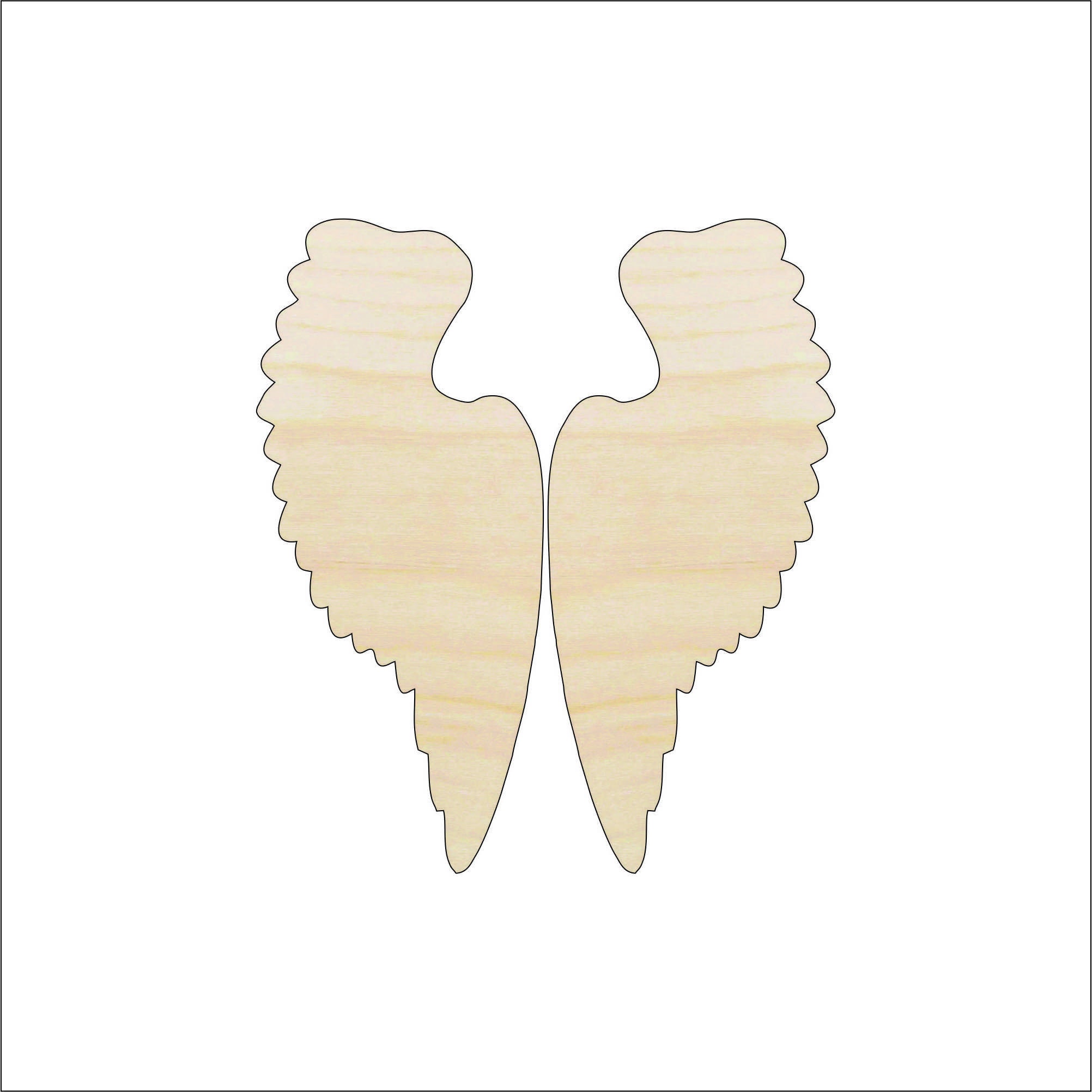 Wing - Laser Cut Out Unfinished Wood Craft Shape WNG3 Wing - Laser Cut Out Unfinished Wood Craft Shape WNG3