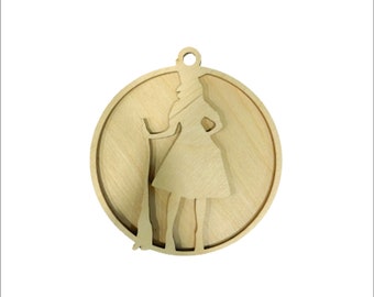 3D Ornament Witch 3 Pieces Laser Cut Out Unfinished ORN313 3D Ornament Witch 3 Pieces Laser Cut Out Unfinished ORN313