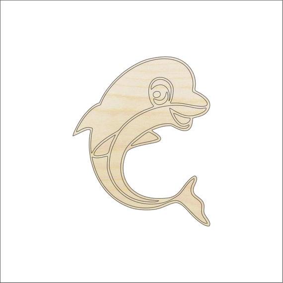 Dolphin - Laser Cut Out Unfinished Wood Craft Shape SEA8 Dolphin - Laser Cut Out Unfinished Wood Craft Shape SEA8