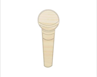 Music Microphone - Laser Cut Out Unfinished Wood Craft Shape MSC8 Music Microphone - Laser Cut Out Unfinished Wood Craft Shape MSC8