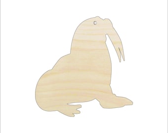 Walrus - Laser Cut Out Unfinished Wood Craft Shape ANML63 Walrus - Laser Cut Out Unfinished Wood Craft Shape ANML63