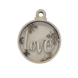 3D Ornament Love 3 Pieces Laser Cut Out Unfinished ORN41 3D Ornament Love 3 Pieces Laser Cut Out Unfinished ORN41