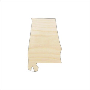 State Alabama - Laser Cut Out Unfinished Wood Craft Shape STAT49 State Alabama - Laser Cut Out Unfinished Wood Craft Shape STAT49