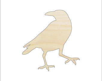 Bird Crow - Laser Cut Out Unfinished Wood Craft Shape BRD165 Bird Crow - Laser Cut Out Unfinished Wood Craft Shape BRD165