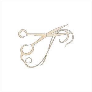 Beautician Scissors - Wood Craft Shape Laser Cut Out & Unfinished DIY Craft Supply  BTY28