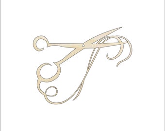 Beauty Scissors - Laser Cut Out Unfinished Wood Craft Shape BTY28 Beauty Scissors - Laser Cut Out Unfinished Wood Craft Shape BTY28